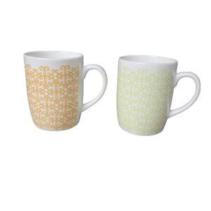 2014 Starbucks Coffee Mugs Green and Orange 11oz